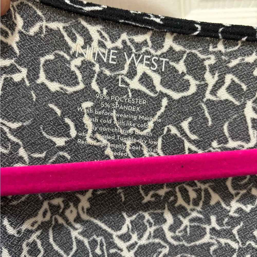 Nine West Black and White Pattern Wrap Dress - Picture 2 of 5